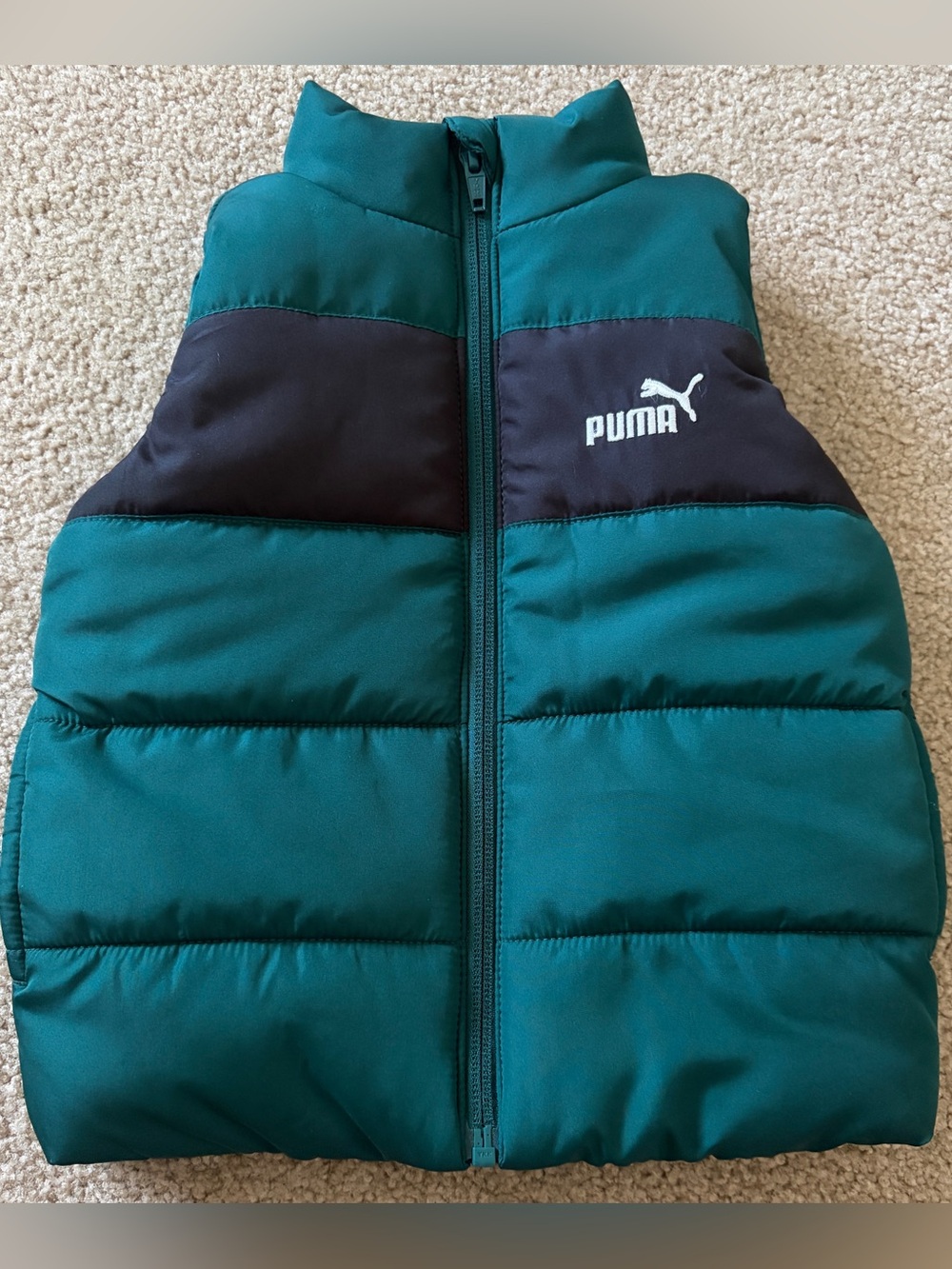 Puma Kids Teal and Black Puffer Vest
